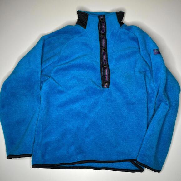 Vintage Helly Hansen Fleece Pullover Men’s M Blue Purple Trim 90s Outdoor - Picture 1 of 9